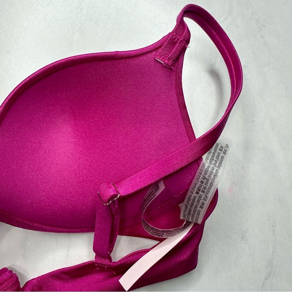 VS Very Sexy Shine Trim Push-Up Bikini Top Pink 32C - Picture 9 of 10